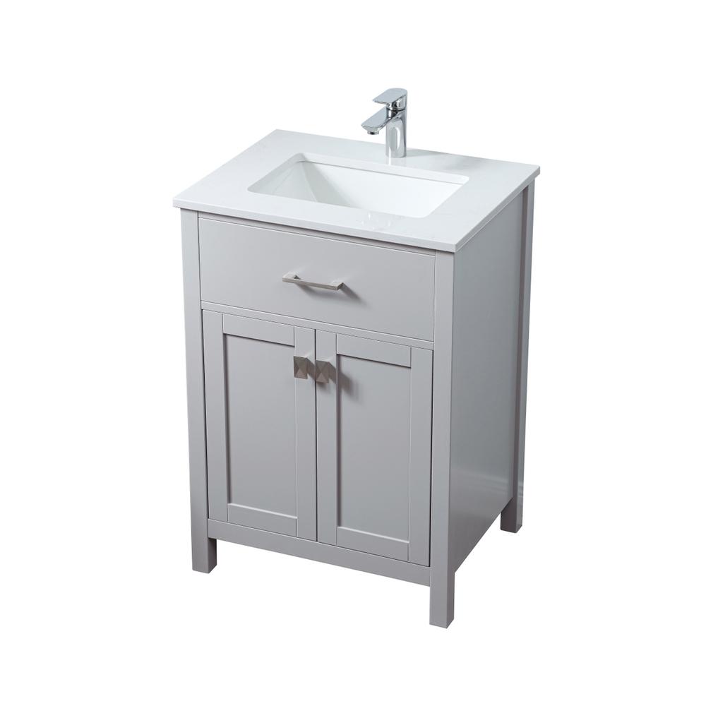 24 Inch SIngle Bathroom Vanity In Grey. Picture 8