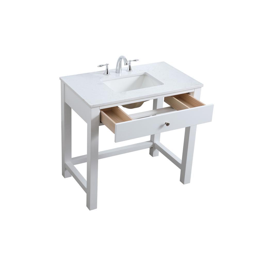 36 Inch ADA Compliant Bathroom Vanity In White. Picture 9