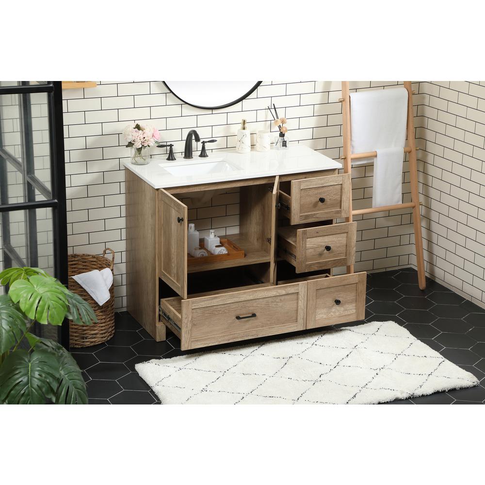 42 inch Single bathroom vanity in natural oak. Picture 3