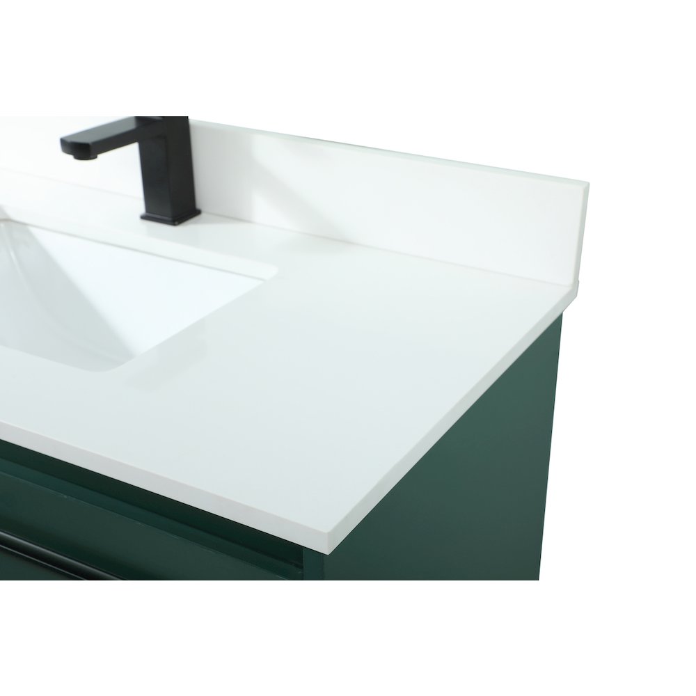 36 Inch Single Bathroom Vanity In Green With Backsplash. Picture 12