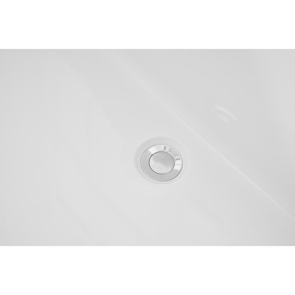 65 inch soaking roll top bathtub in glossy white. Picture 11