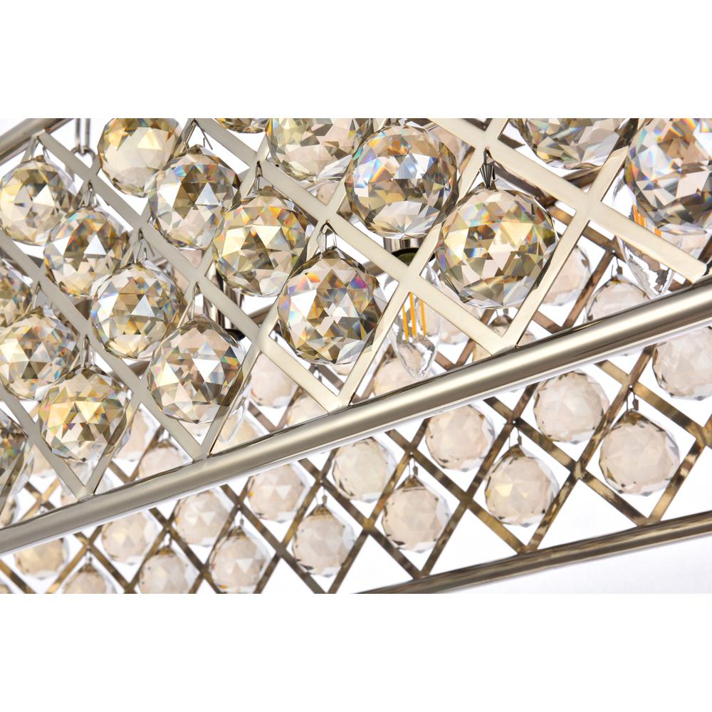 Madison 7 light polished Nickel Chandelier Golden Teak (Smoky) Royal Cut Crystal. Picture 3