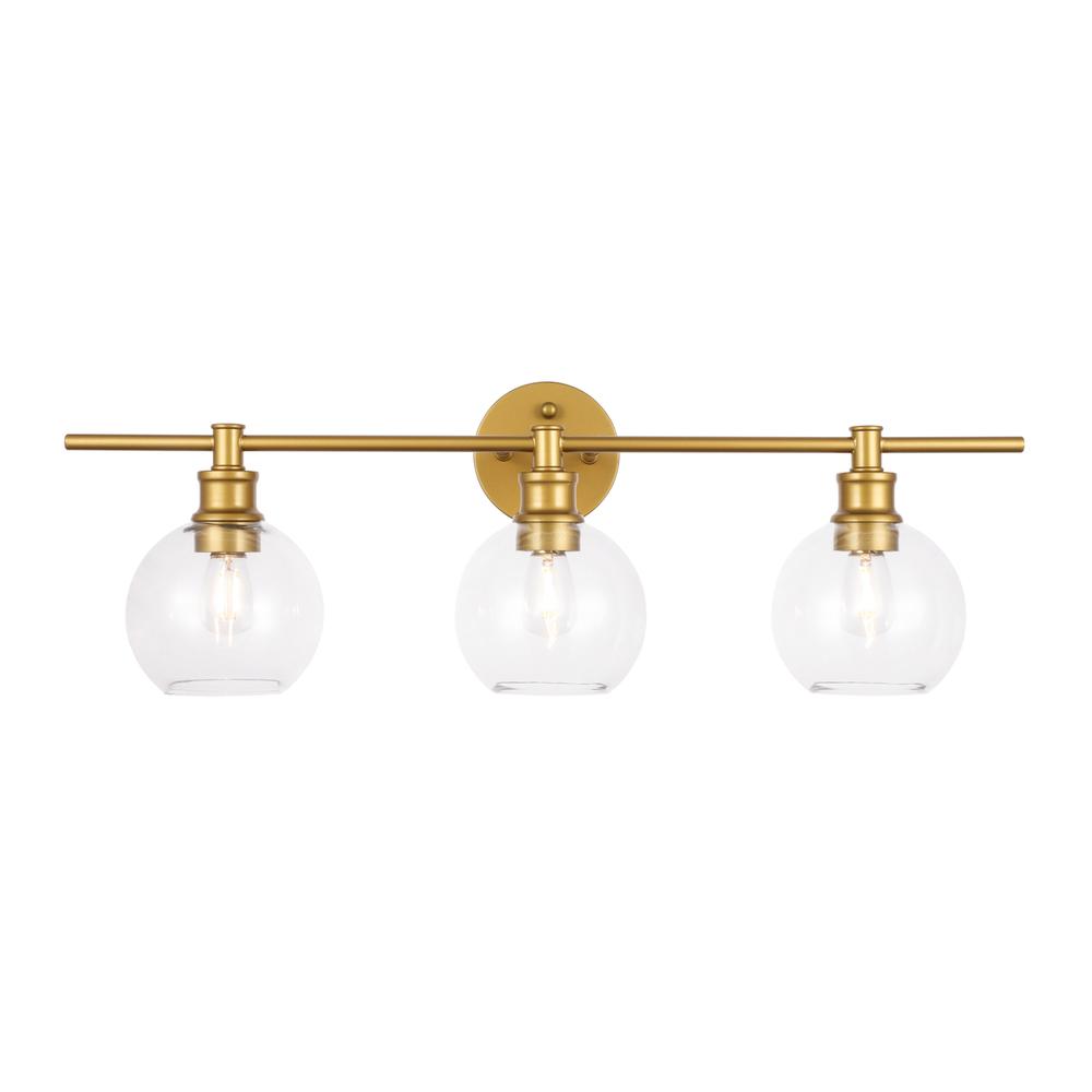 Collier 3 light Brass and Clear glass Wall sconce. Picture 9