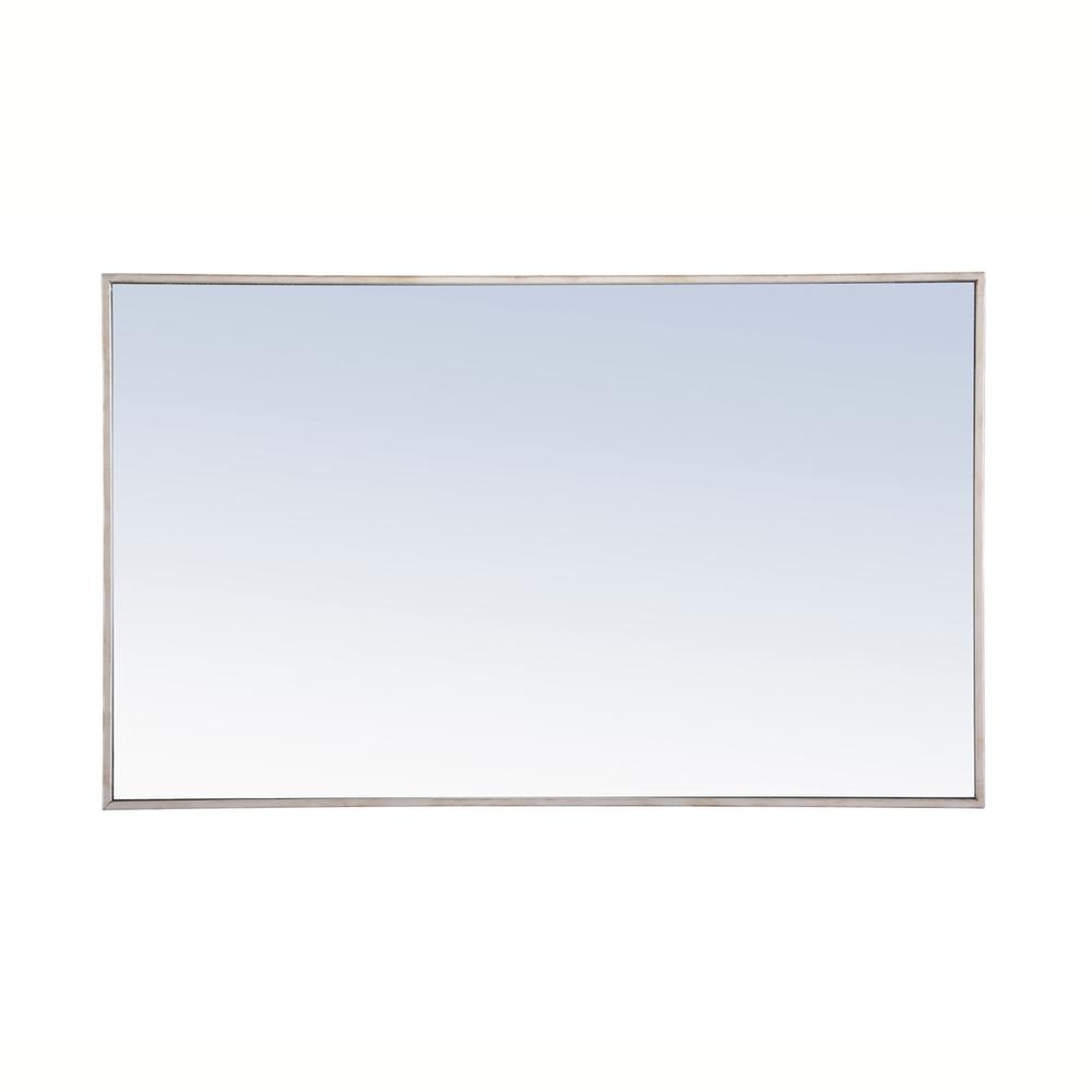 Metal frame Rectangle Mirror 24 inch Silver. Picture 5