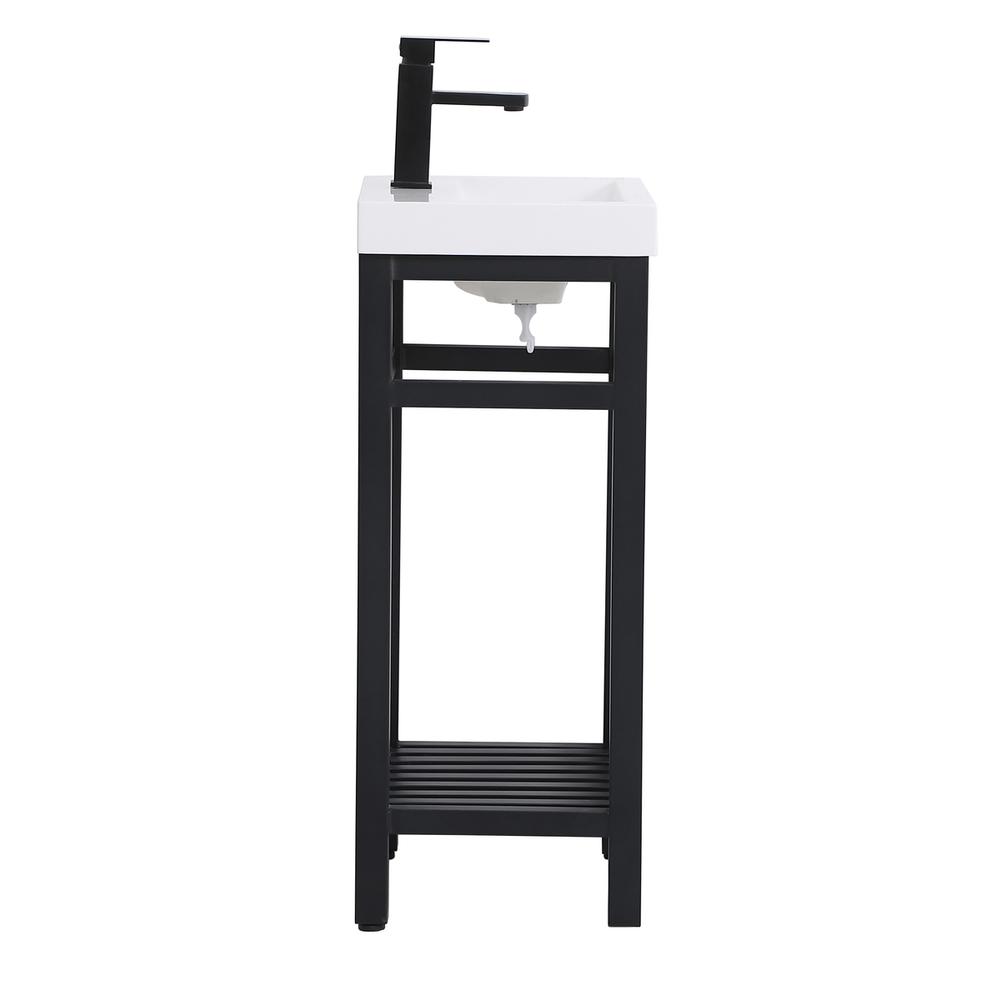 18 inch Single Bathroom Metal Vanity in Black. Picture 12