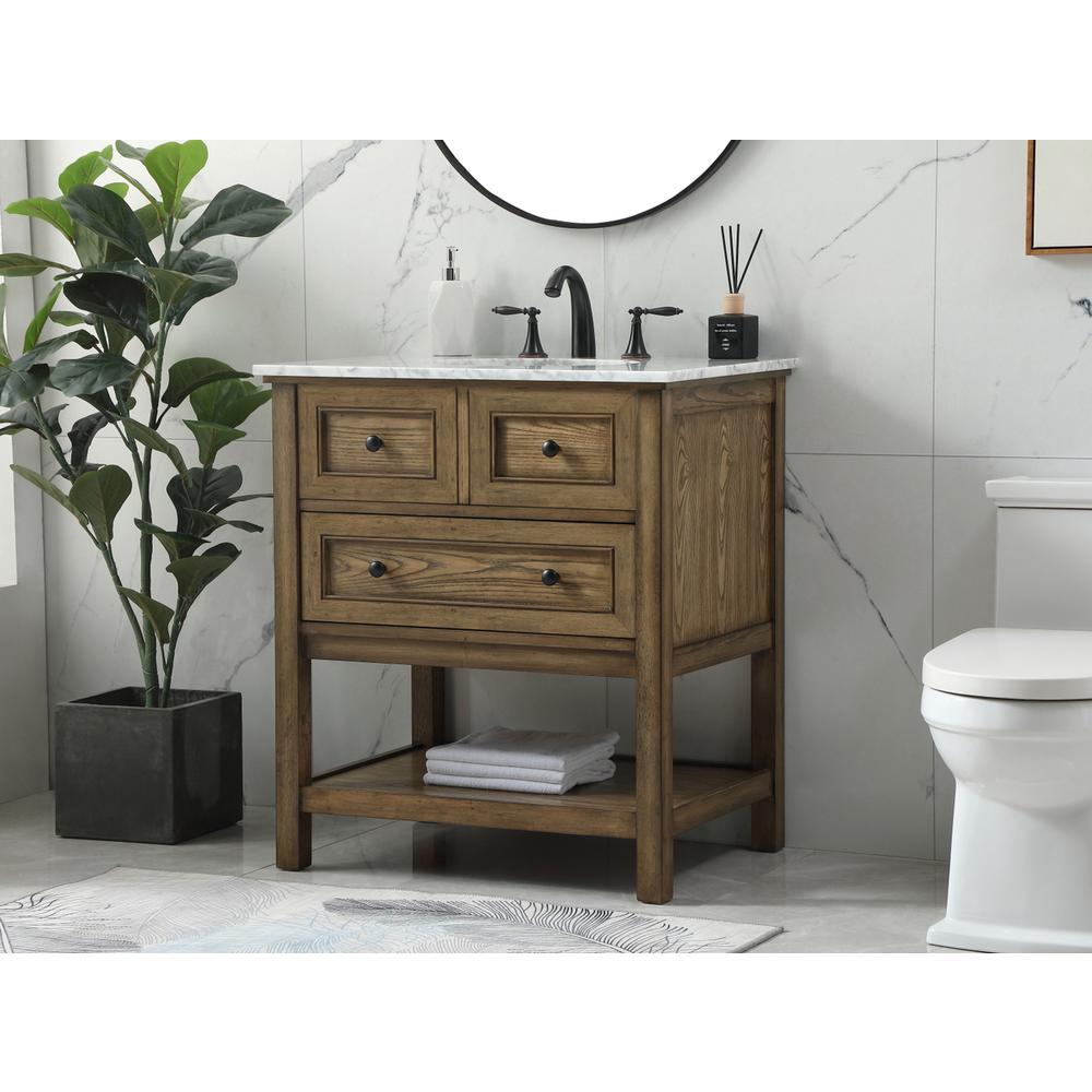 30 inch Single bathroom vanity in driftwood. Picture 2
