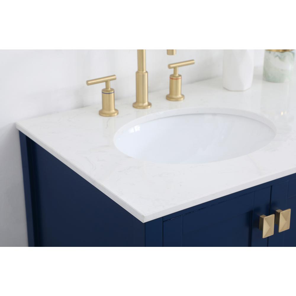 36 inch Single Bathroom Vanity in Blue. Picture 5