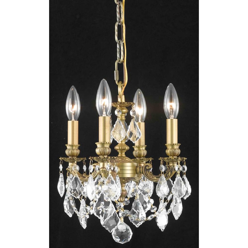 Lillie 4 light French Gold Pendant Clear Royal Cut Crystal. Picture 1