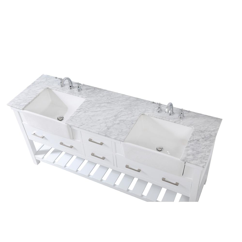 72 inch double bathroom vanity in white. Picture 10