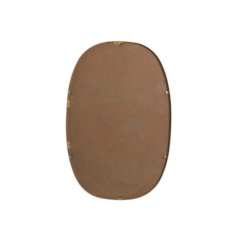 Metal Frame Oval Mirror 20x30 Inch in Brass. Picture 10