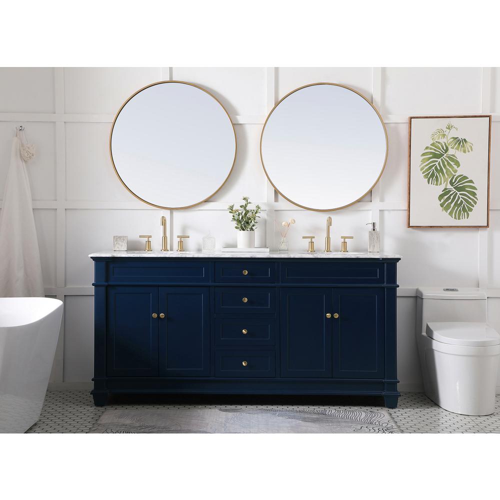 72 inch Double Bathroom Vanity set in Blue. Picture 4