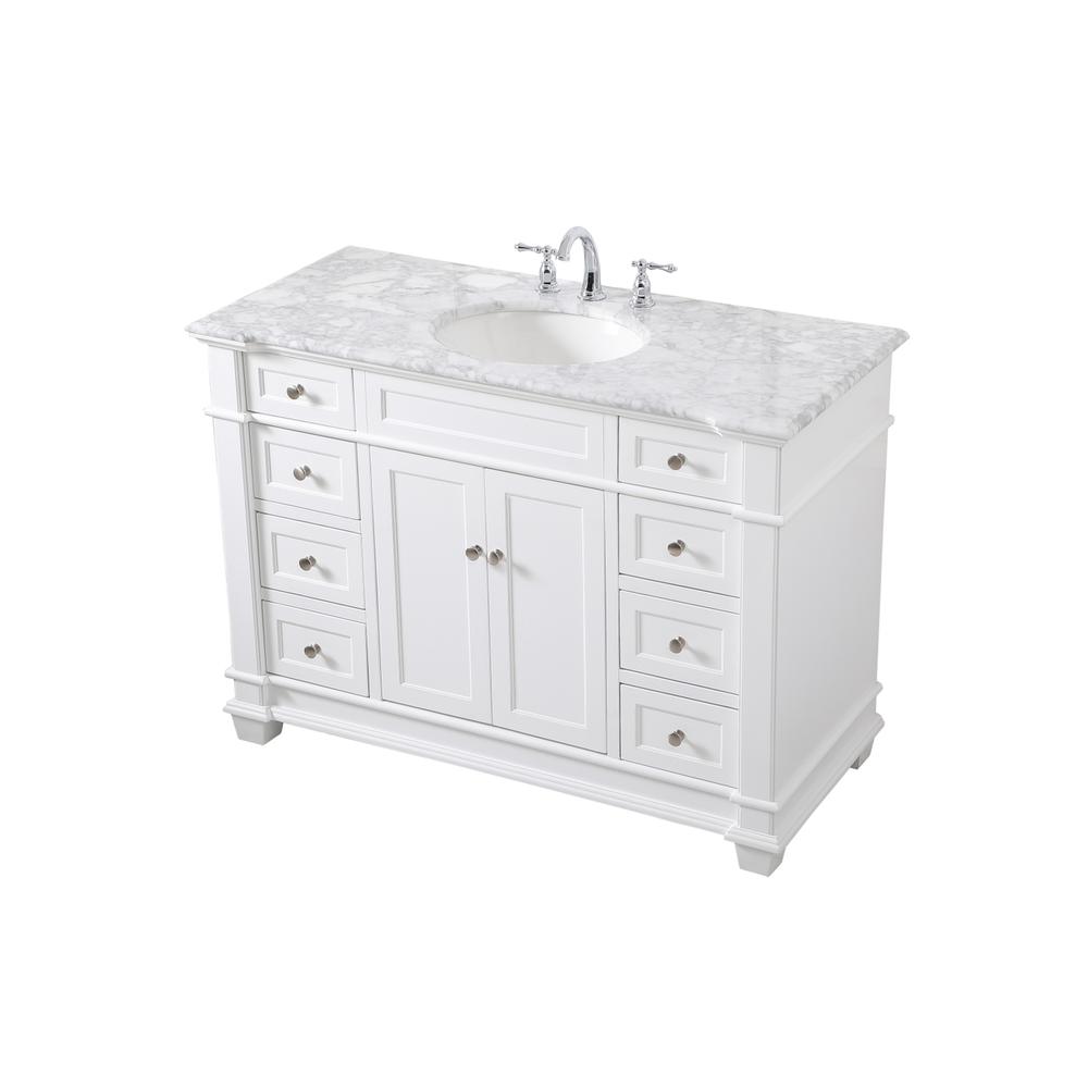 48 inch Single Bathroom Vanity set in White. Picture 8