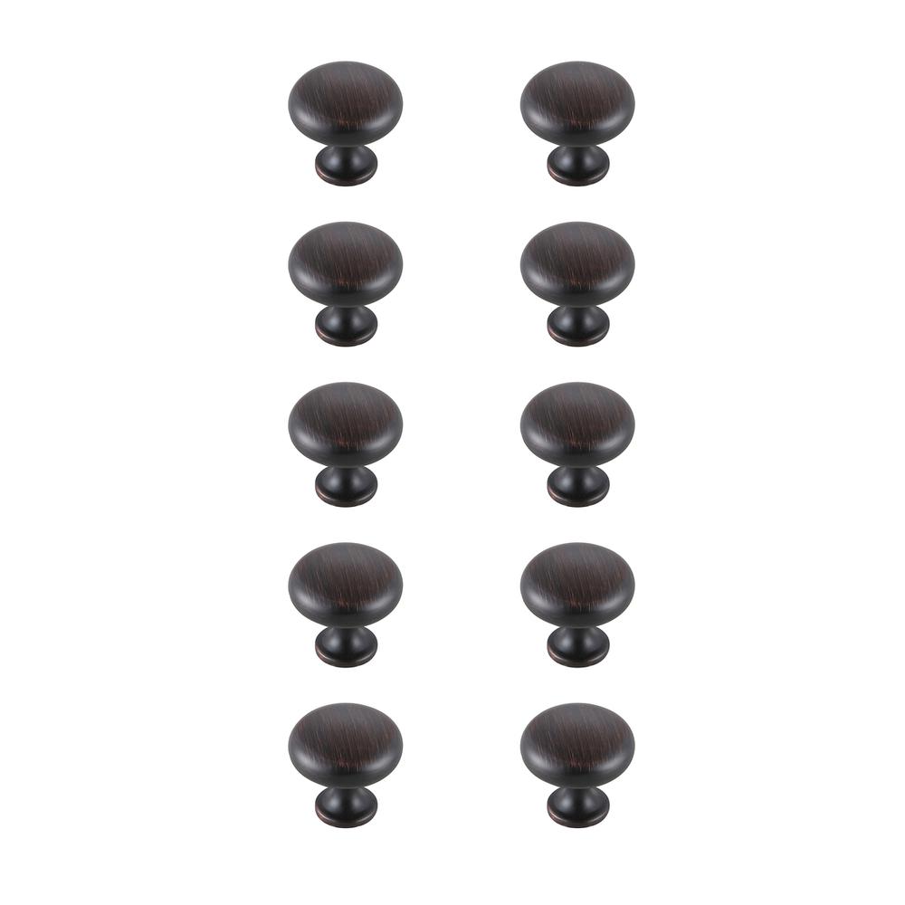 Cadon 1.2" Diameter Oil-rubbed Bronze Mushroom Knob Multipack (Set of 10). Picture 1