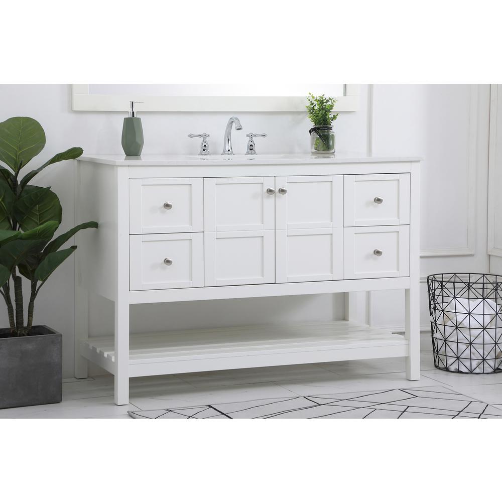 48 inch Single Bathroom Vanity in White. Picture 2