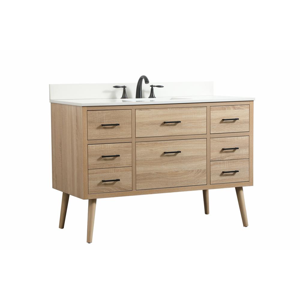 48 inch Single bathroom vanity in mango wood with backsplash. Picture 7