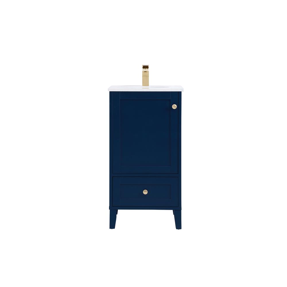 18 inch Single Bathroom Vanity in Blue. Picture 1