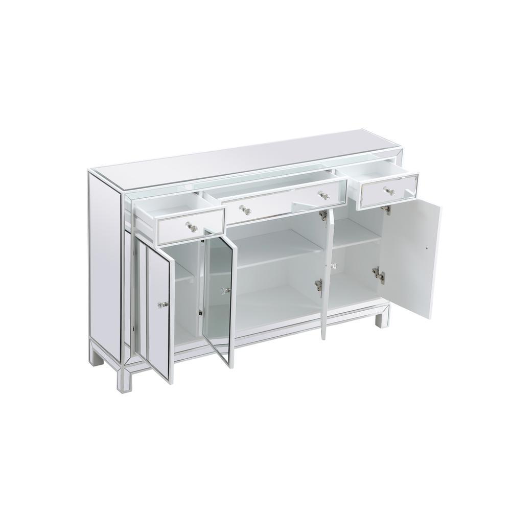 56 inch mirrored credenza in white. Picture 6