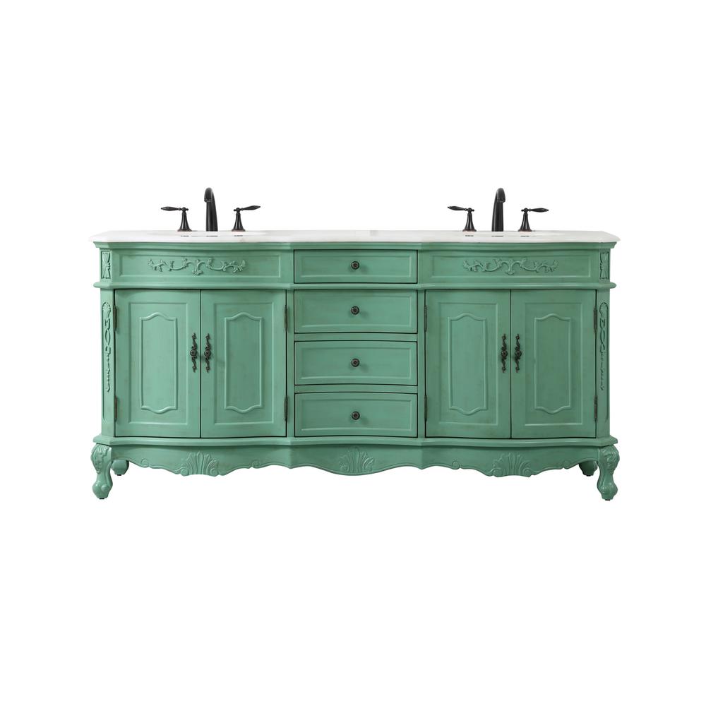 72 inch double bathroom vanity in vintage mint. Picture 1