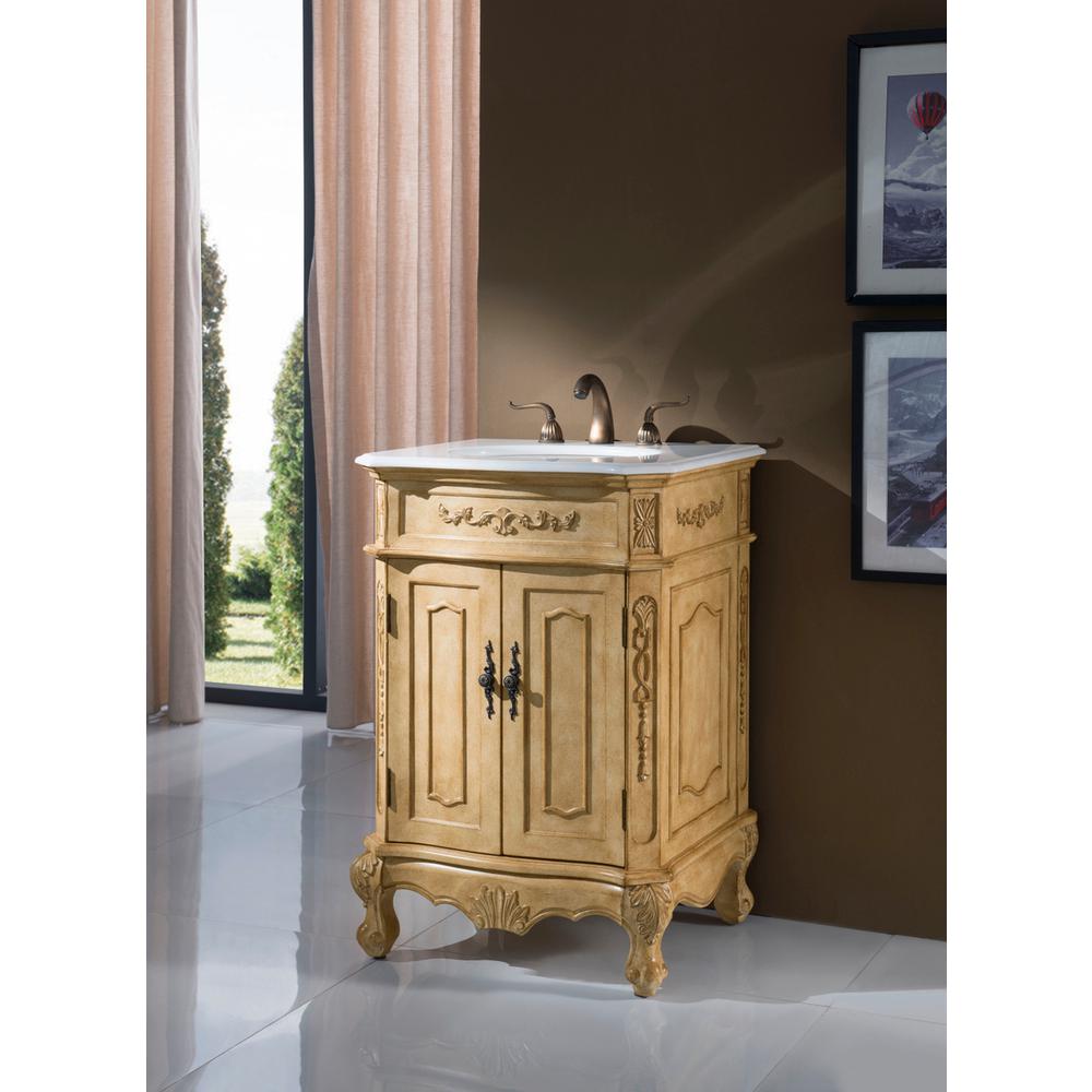 24 inch Single Bathroom vanity in Antique Beige. Picture 9