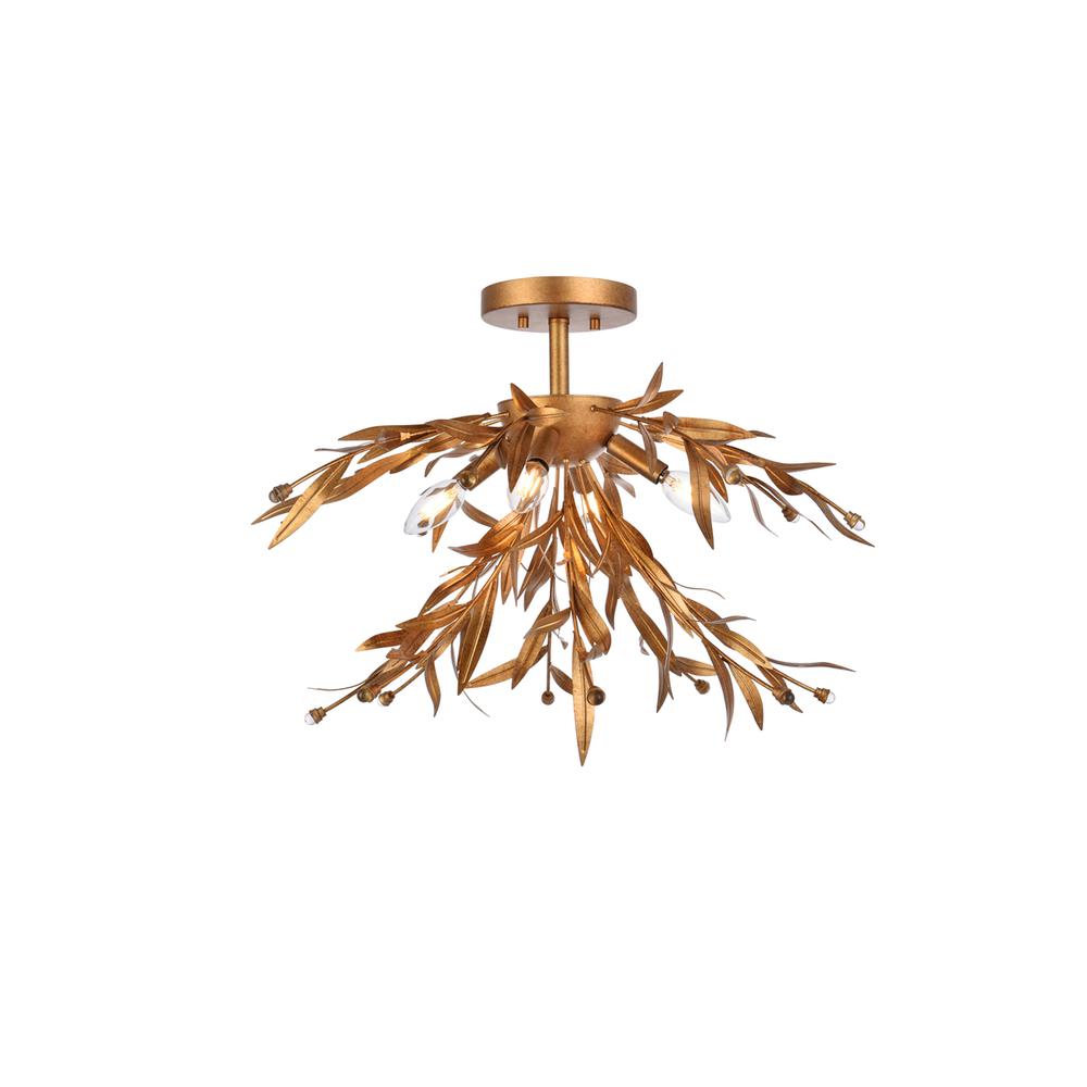 Priscilla 23 inch flush mount in gold leaf. Picture 1