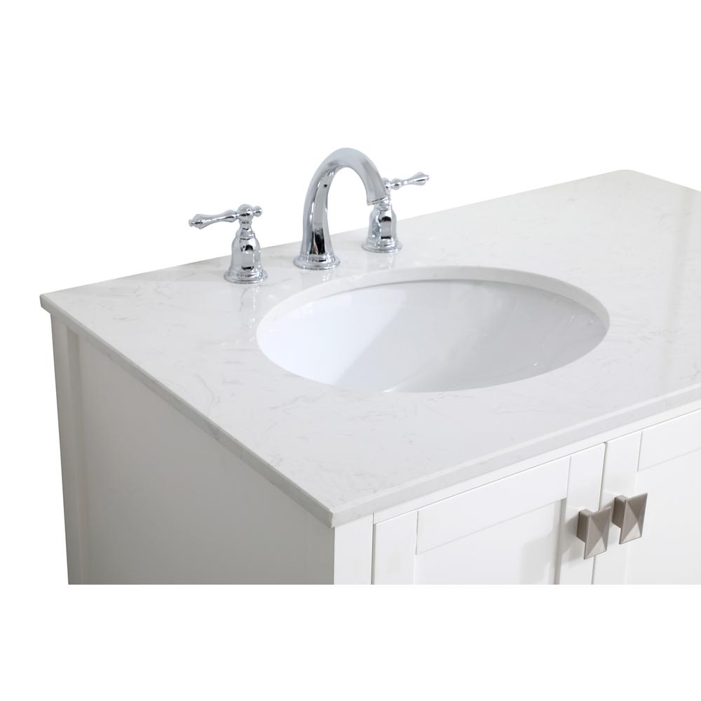 36 inch Single Bathroom Vanity in White. Picture 10