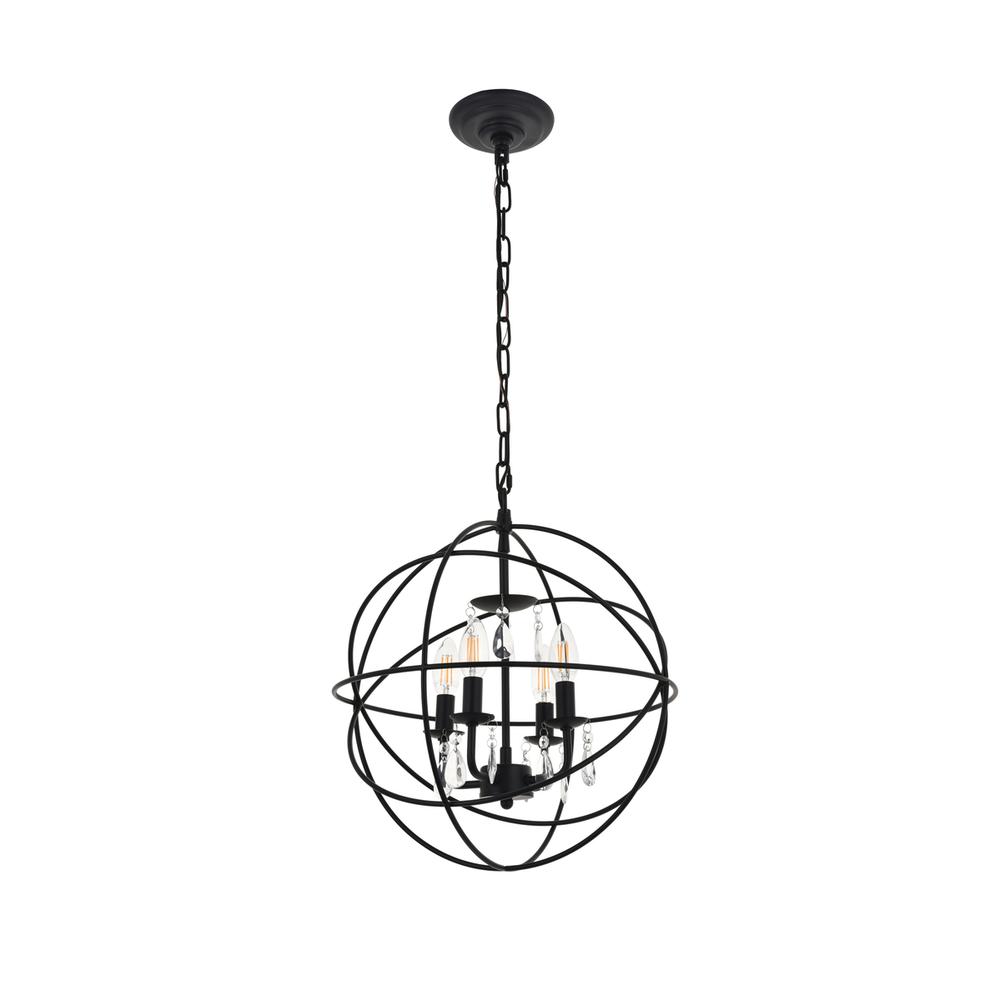 Wallace 4 light Matte Black Pendant. Picture 2