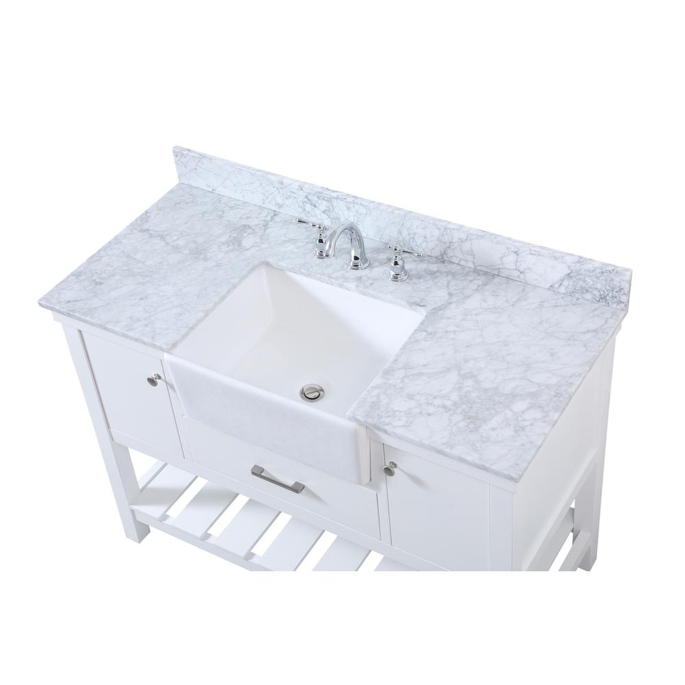48 inch Single bathroom vanity in white with backsplash. Picture 10