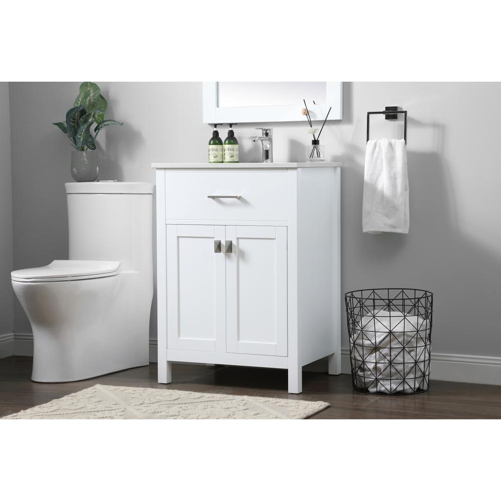 24 Inch SIngle Bathroom Vanity In White. Picture 2