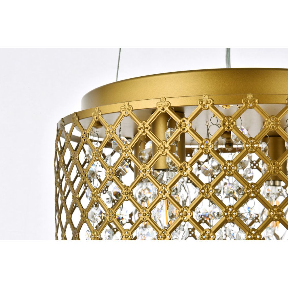 Tully 4 Lights Pendant In Brass. Picture 6