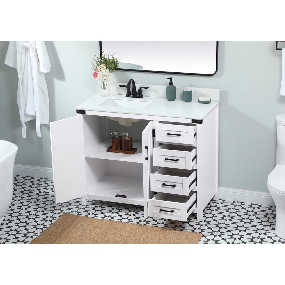 42 inch Single bathroom vanity in white with backsplash. Picture 3