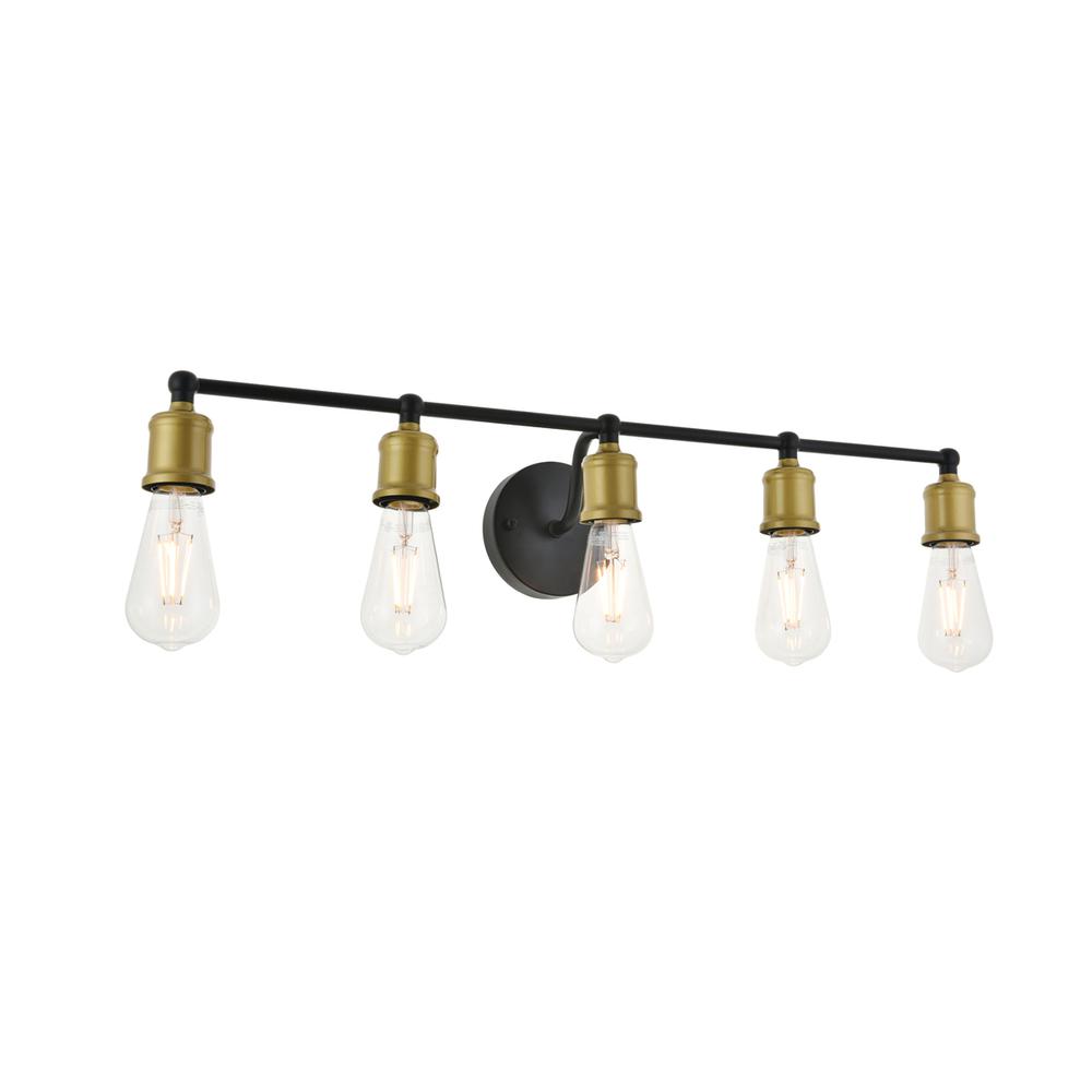 Serif 5 light brass and black Wall Sconce. Picture 3