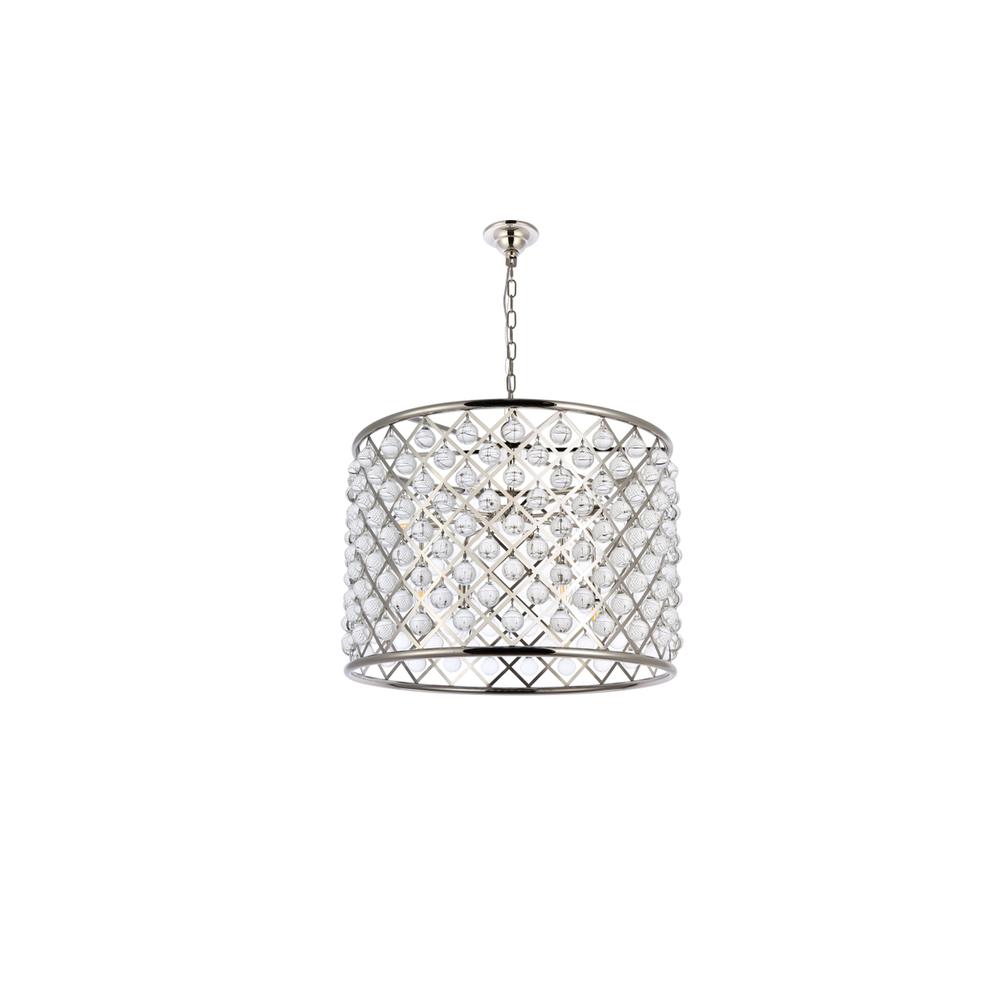 Madison 8 light polished nickel Chandelier Clear Royal Cut Crystal. Picture 6