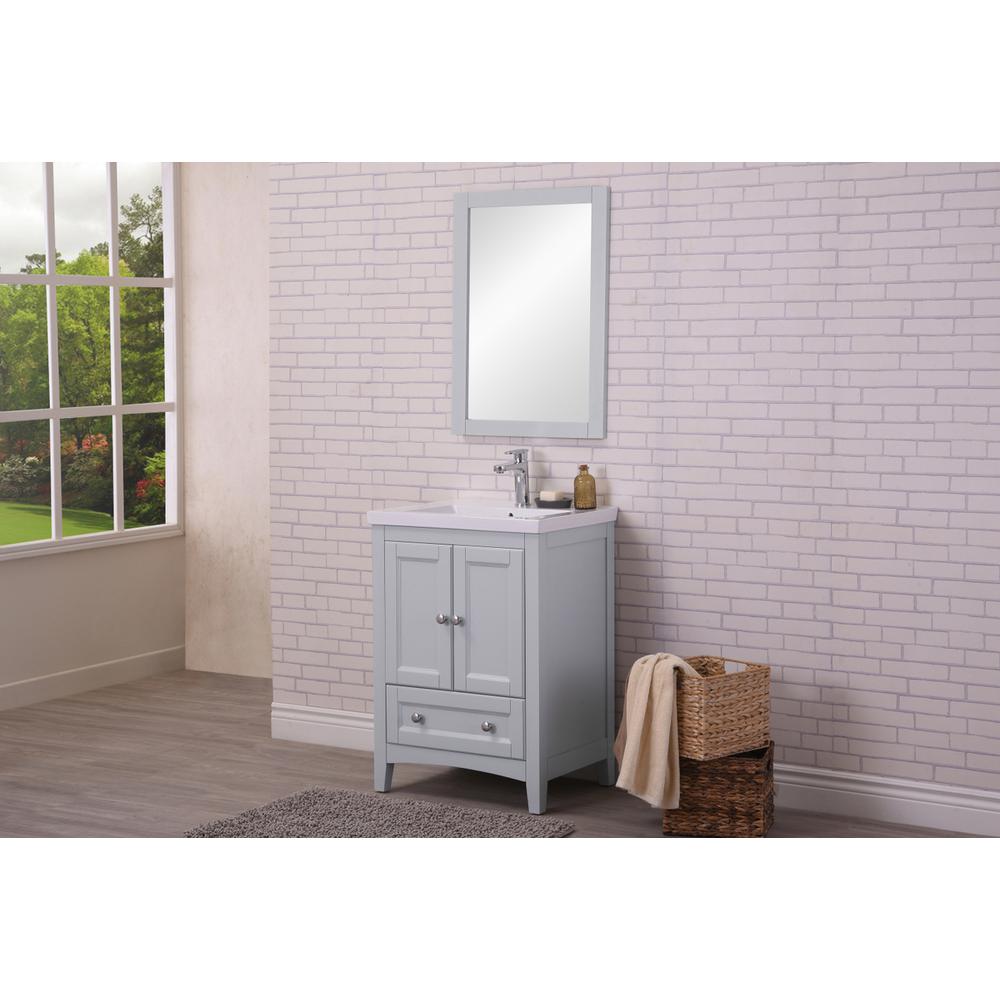 24 In. Single Bathroom Vanity Set In Medium Grey. Picture 2