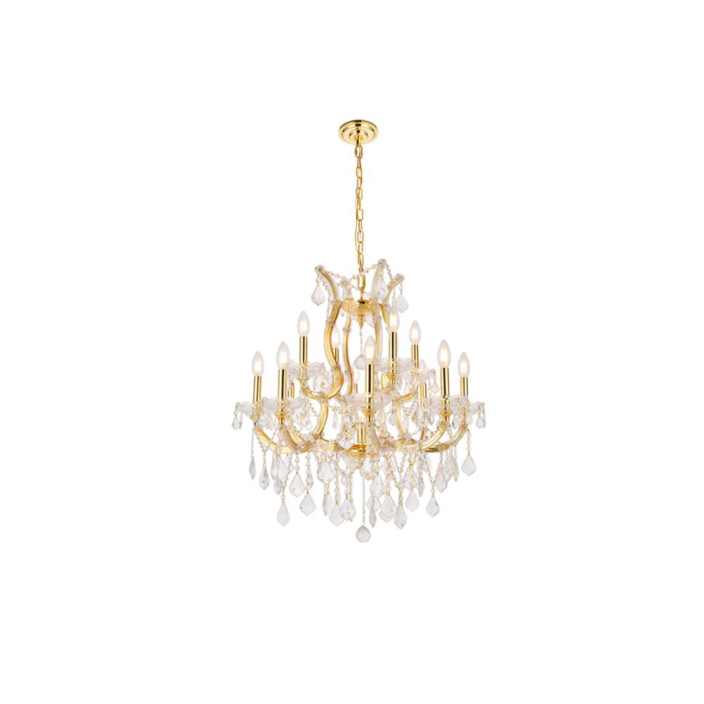 Maria Theresa 13 light Gold Chandelier Clear Royal Cut Crystal. Picture 1