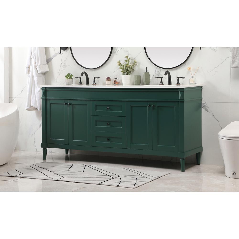 72 inch double bathroom vanity in green. Picture 2