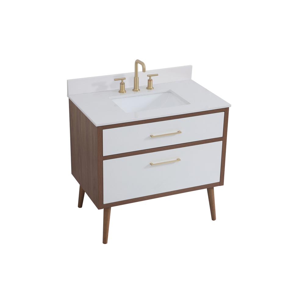 36 inch bathroom Vanity in White with Backsplash. Picture 8