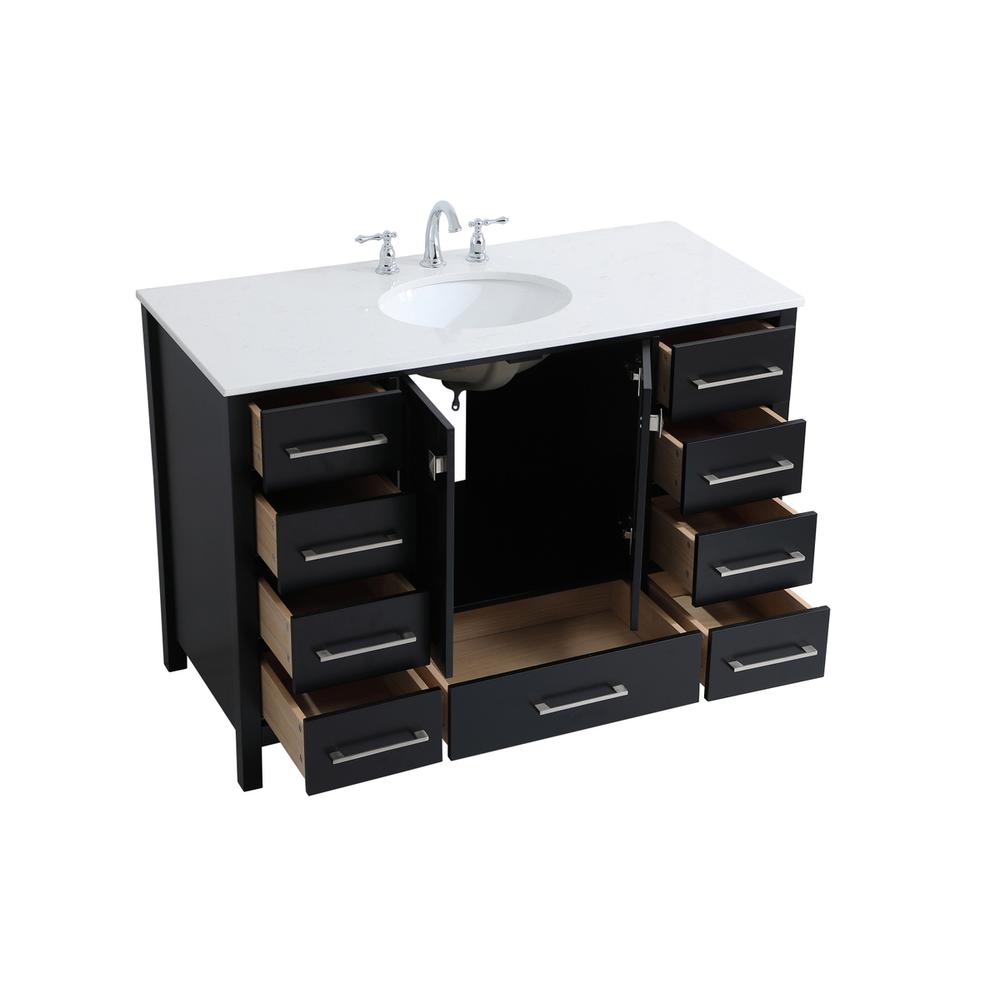 48 inch Single Bathroom Vanity in Black. Picture 8