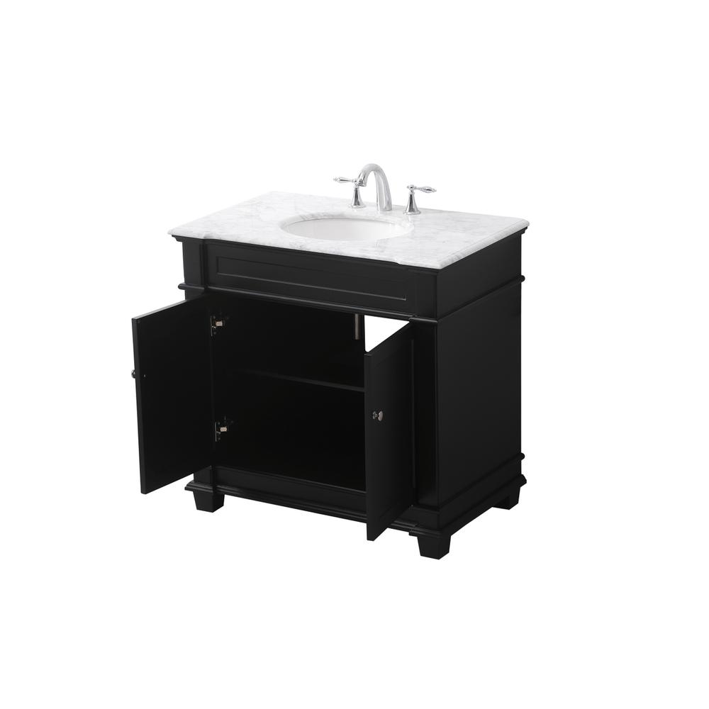 36 inch Single bathroom vanity set in black. Picture 9