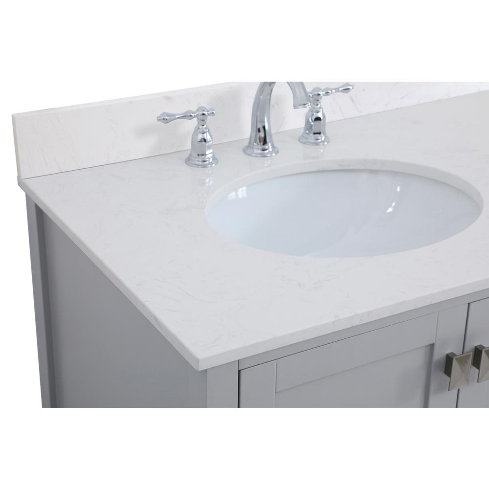 42 inch Single Bathroom Vanity in Gray with Backsplash. Picture 11