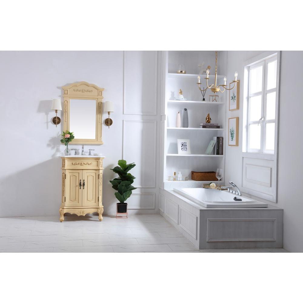 24 inch Single Bathroom vanity in light antique beige. Picture 7