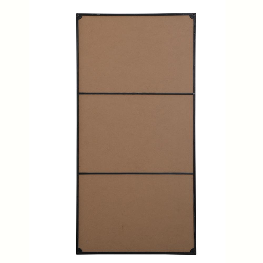 Metal frame rectangle mirror 36 inch in Black. Picture 11