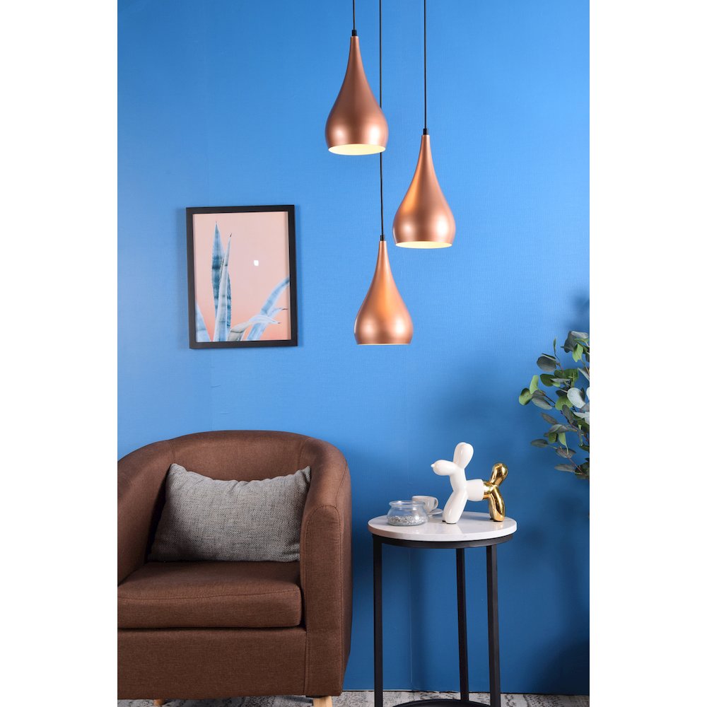 Nora 3 Light Honey Gold Pendant. Picture 2