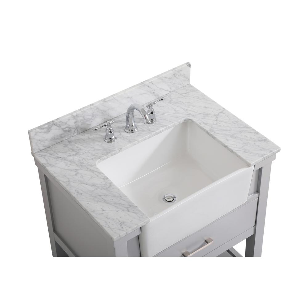 30 inch Single bathroom vanity in grey with backsplash. Picture 10