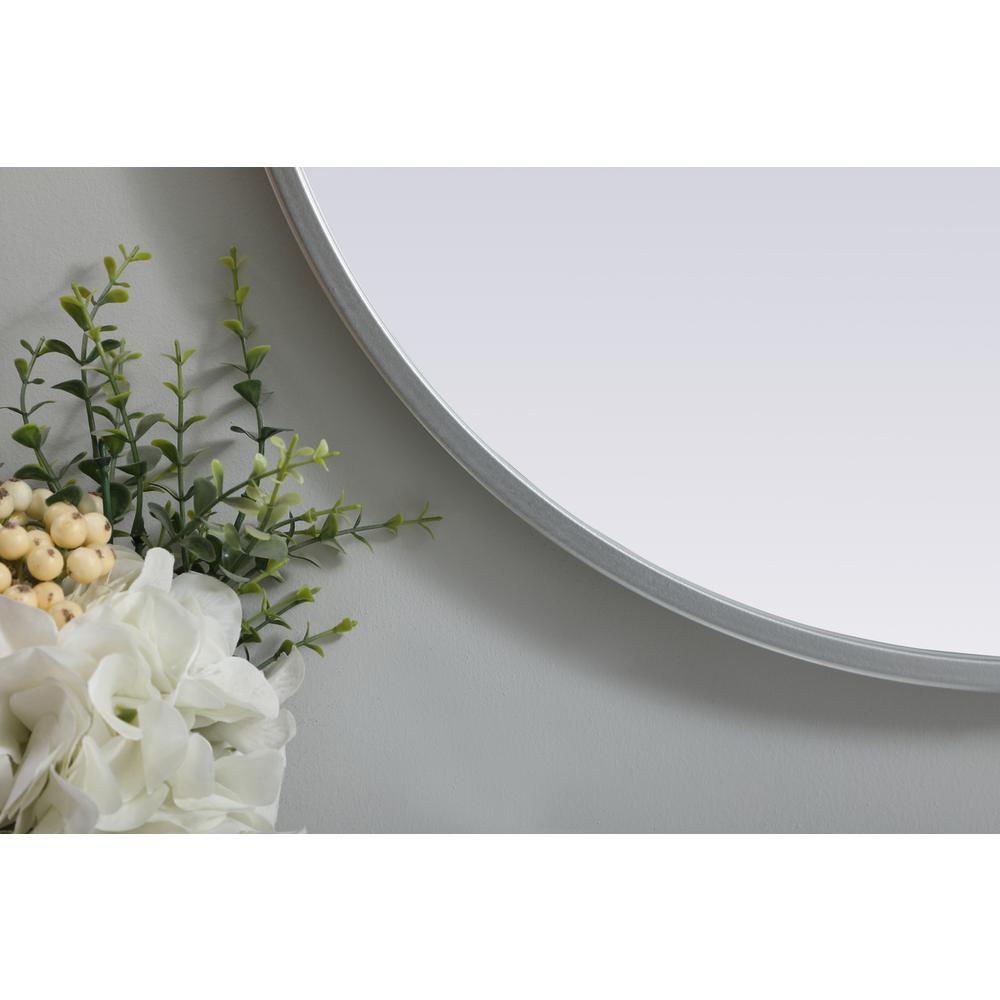 Metal Frame Oval Mirror 20x36 Inch in Silver. Picture 5