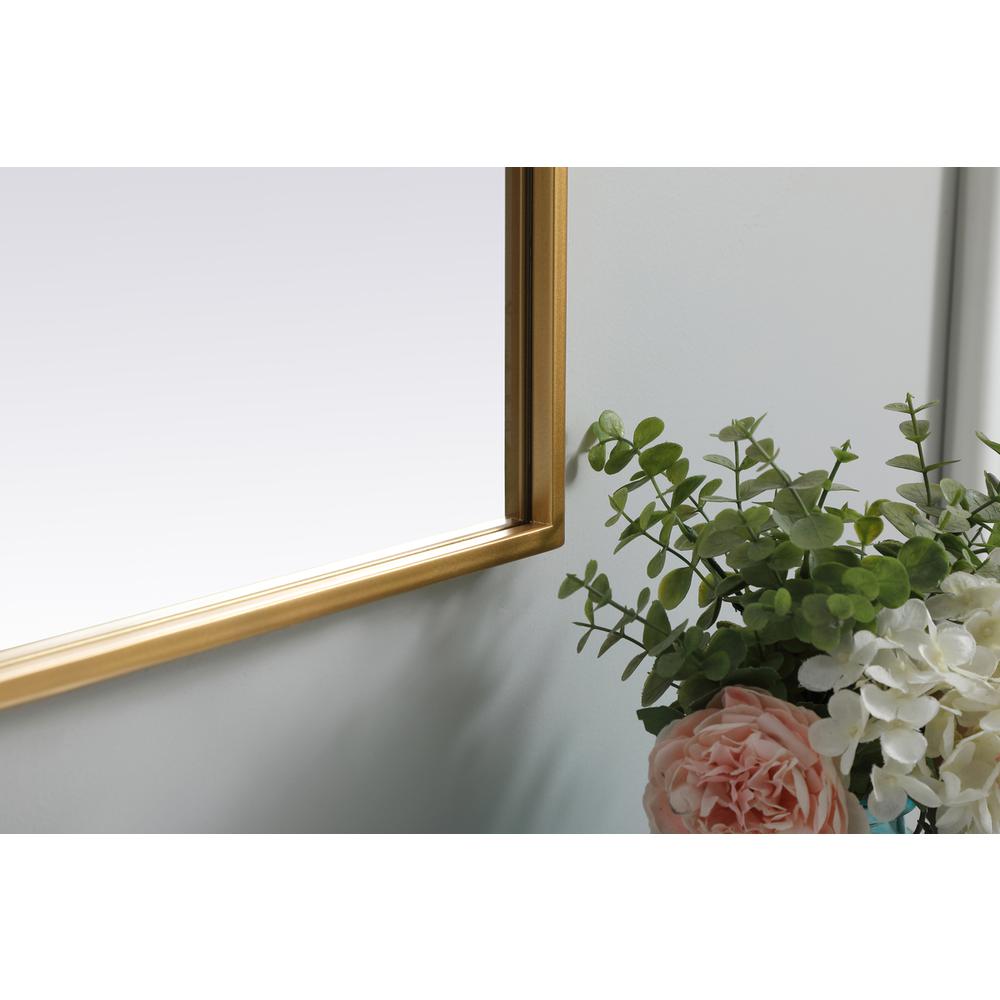 Metal Frame Arch Mirror 36x36 Inch in Brass. Picture 6