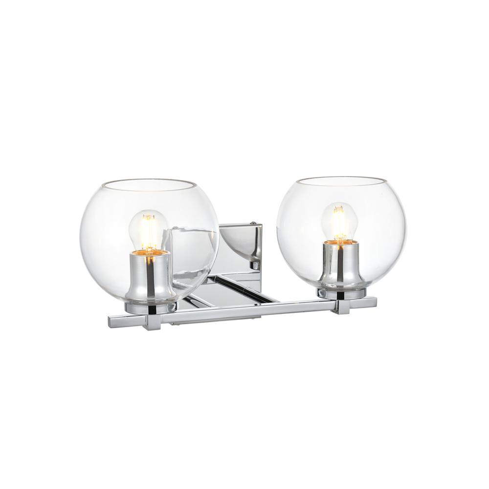 Juelz 2 light Chrome and Clear Bath Sconce. Picture 3