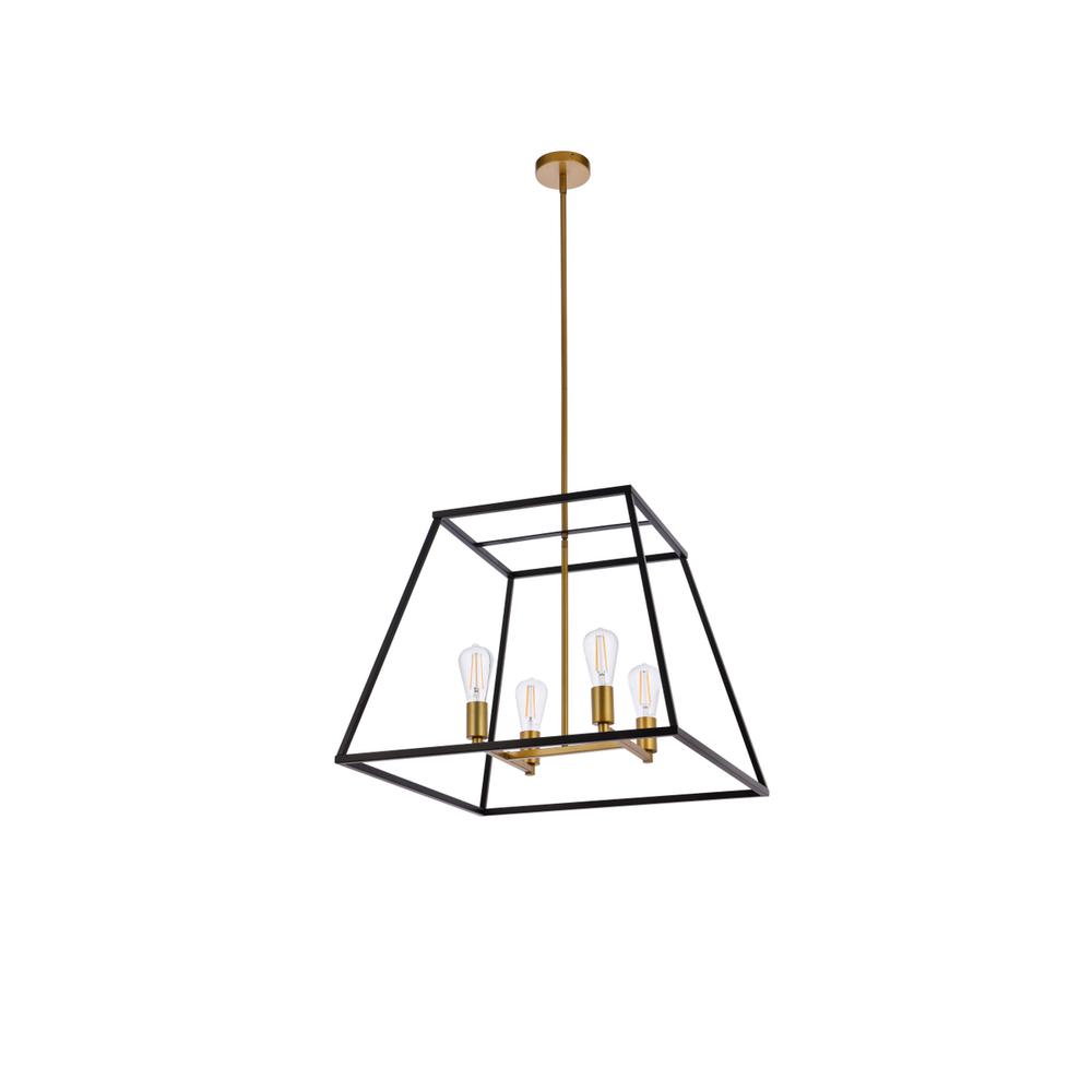 Declan 24 inch pendant in black and brass. Picture 6