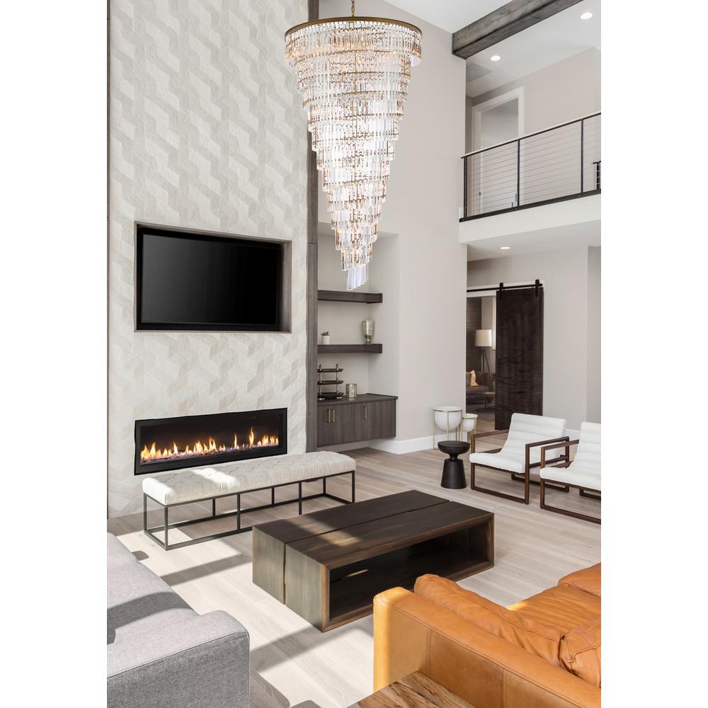 Sydney 48 inch spiral crystal chandelier in satin gold. Picture 8
