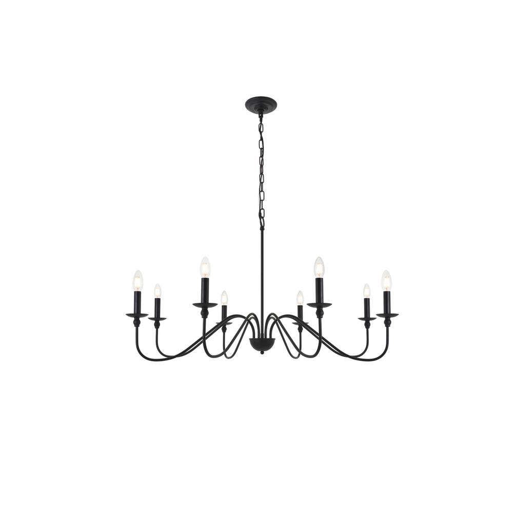 Rohan 8 light Matte Black Pendant. Picture 1