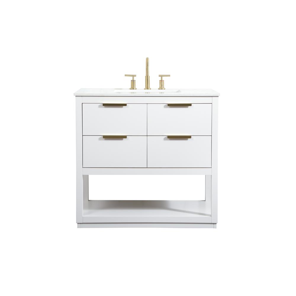 36 inch Single bathroom vanity in white. Picture 1